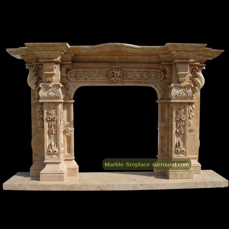 beige vintage marble fireplace mantels